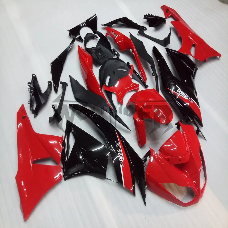 комплект инжекционных обтекателей за ZX-6R 2012 2013 2014 2015 черен, червен ZX6R 09 12 комплект за тяло от ABS-пластмаса