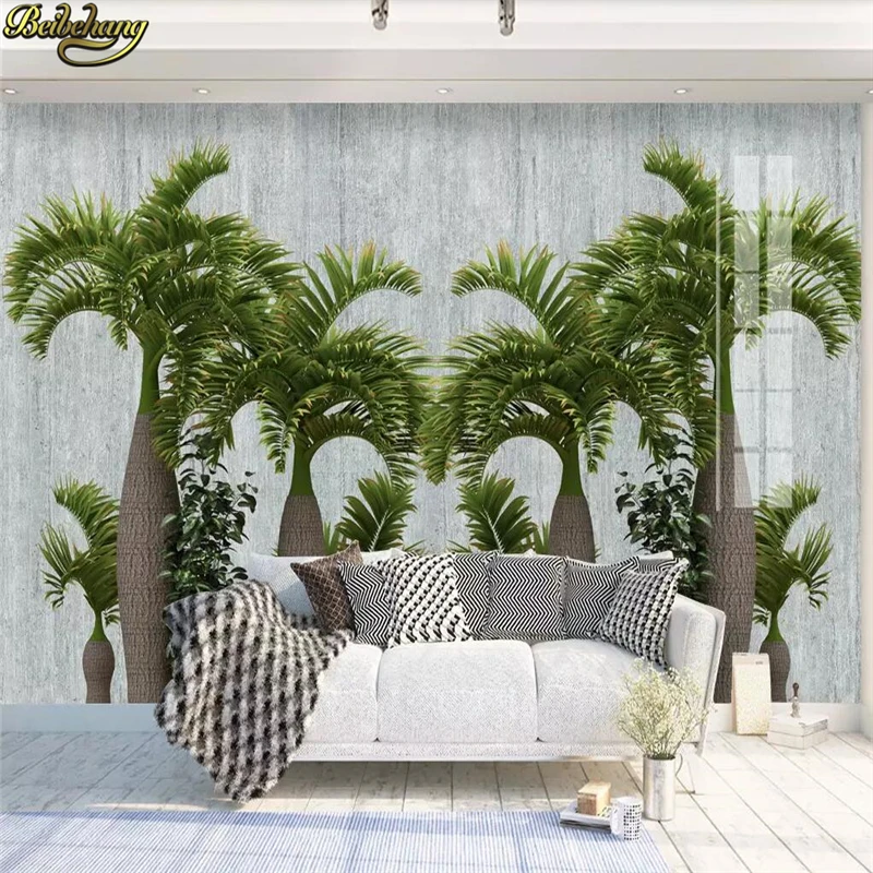 beibehang papel de parede Потребителски тапети стенопис стерео листа от тропически растения палма мрамор фон на стените, 3d тапети