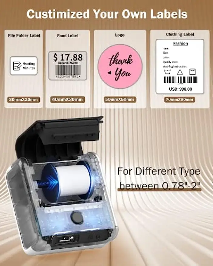 Phomemo M200 20-75 mm Принтер за етикети Bluetooth Термопринтер за вземане на Етикети Стикер labeller Машина за доставка на адрес на Малкия Бизнес
