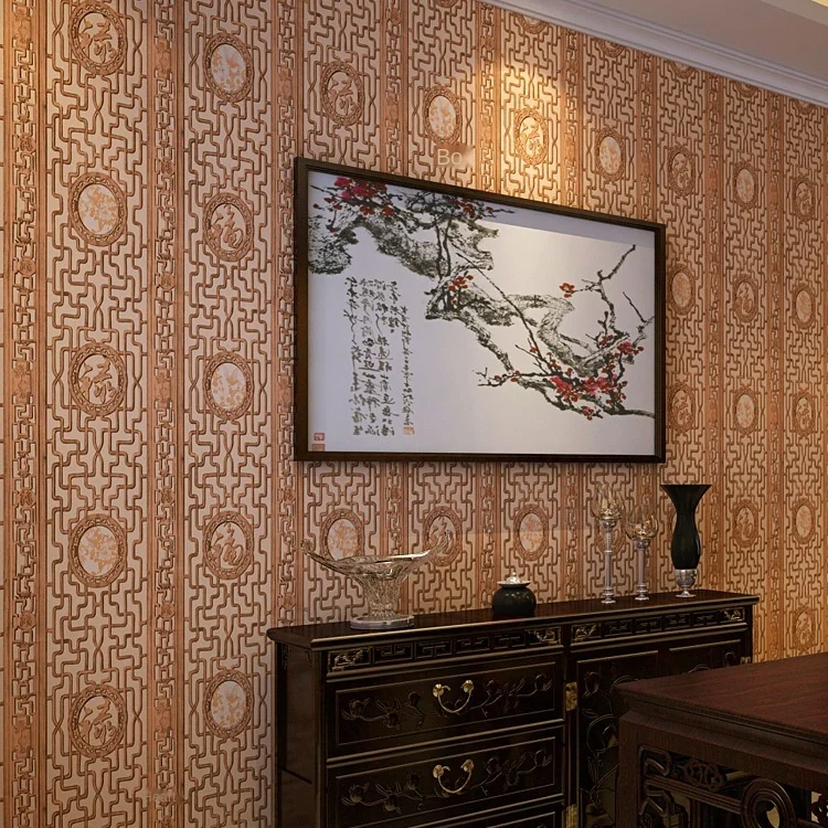 Китайските класически тапети имитация на дърворезбата тапети на стъкло хол, кабинет, веранда ТЕЛЕВИЗИЯ заден план удебелена стена