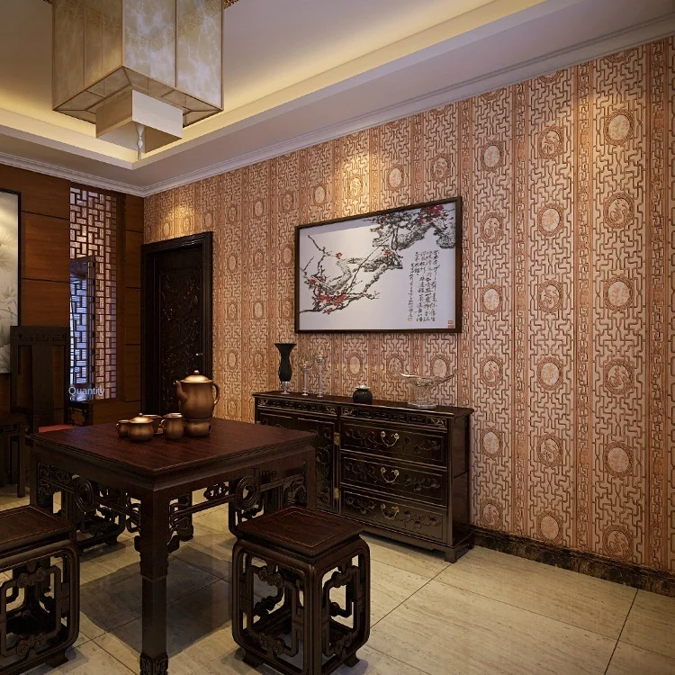 Китайските класически тапети имитация на дърворезбата тапети на стъкло хол, кабинет, веранда ТЕЛЕВИЗИЯ заден план удебелена стена