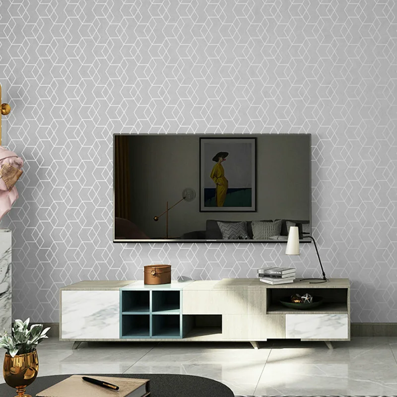 Модерни минималистичные флизелиновые тапети в ивица с геометричен модел, тапети за спалнята, хола, домашен декор