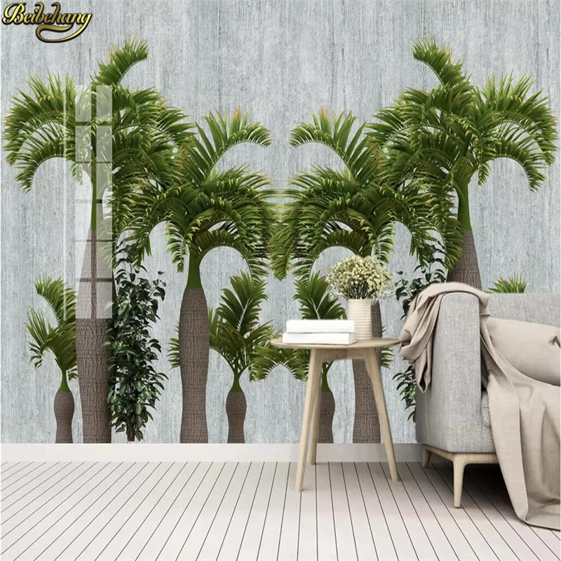 beibehang papel de parede Потребителски тапети стенопис стерео листа от тропически растения палма мрамор фон на стените, 3d тапети