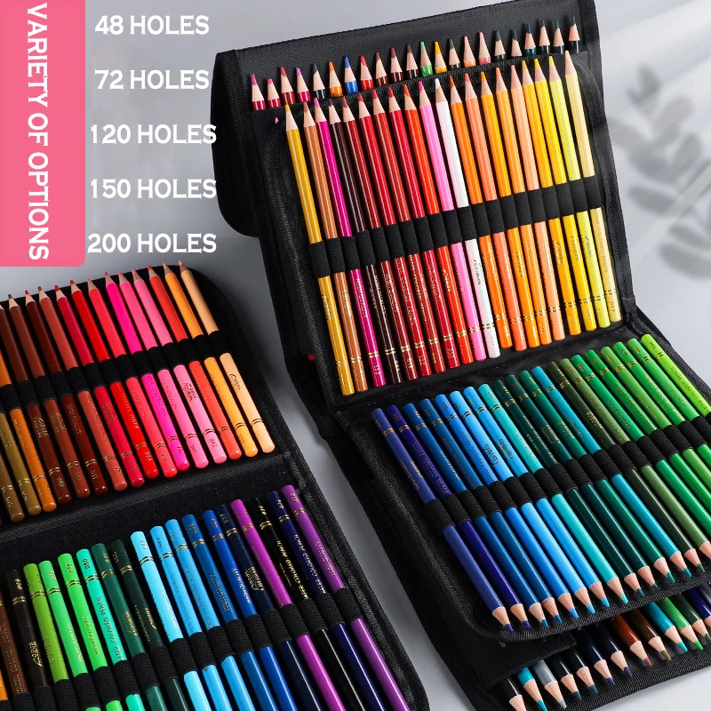 180/120/72/48 цветове Цветни моливи Brutfuner с чанта за съхранение, професионален набор от цветни моливи за рисуване, стоки за бродерия
