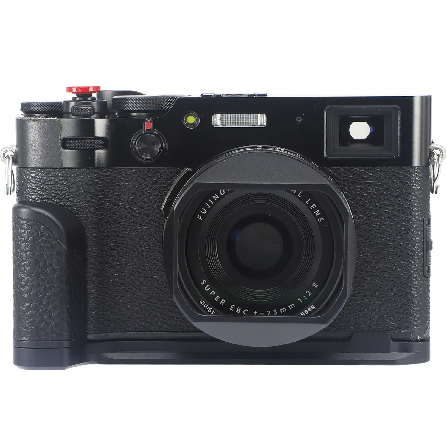 Haoge LH-X54B квадратна метална сенник за обектив обектив с преходен пръстен 49 мм за фотоапарати Fuji Fujifilm X100V черен