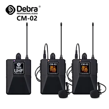 Безжична петличный микрофон Дебра UHF CM02 30 избрани канали радиус на действие 50 m за цифров огледално-рефлексен фотоапарат, запис на интервю на живо по телефона