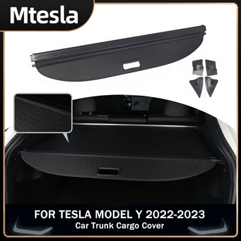 За Tesla, модел Y 2022 2023 Капака на багажника за пратка на Задната стойка защитен екран козирка завеса за багажника Подвижни прегради
