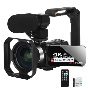 4K Цифров видео блог за запис на видео в YouTube, потоковая уеб камера, UHD, градинска преносима видеокамера, 18-кратно фоторегистратор
