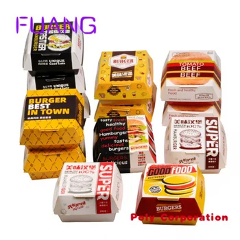 Търговия на едро кутия за опаковане хамбургери за бързо приготвяне, напечатанная на поръчка кутия за опаковка на сандвичи