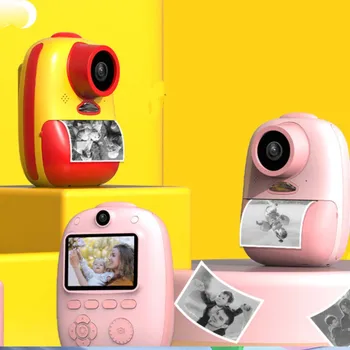 Нова детска фотоапарат с моментално печат, цифров фотоапарат, HD 1080P видео детска камера с хартиена играчка за печат, подарък детска помещение