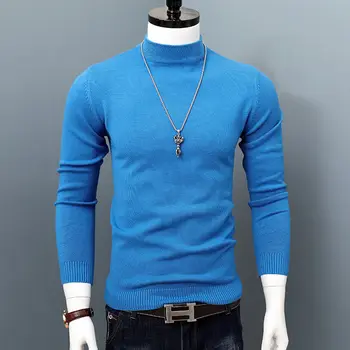 2022 Нова Мода Есен-Зима Мъжки Тънък Топло Вязаный Вълнен Пуловер Пуловер За Мъжете Ежедневни Поло Фланелка Жилетка Мъжки Дрехи