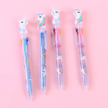 Скъпа химикалка химикалка с животни 6 цвята, мультяшная силиконова дръжка-roller пони Kawai, канцеларски материали, ученически пособия, подаръчни канцеларски материали