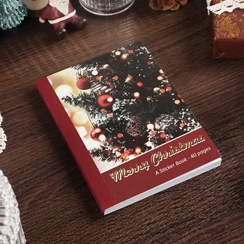 Yoofun 40 листа Етикети весела Коледа Подарък Карти за Водене на Дневник за Scrapbooking Декоративни Коледни Плитки Елен Стикер Книга
