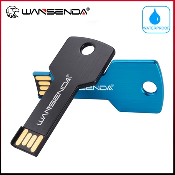 WANSENDA USB Флаш памет 32 GB Дръжка във формата на ключ от 128 GB 64 GB 16 GB 8 GB Водоустойчив Карта Memory Stick 2.0 FlashDisk