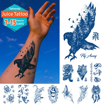 Временна татуировка в стила аниме, плодови мастило, водоустойчив натурален безопасен устойчив сок, направи си сам, татуировка за боди-арт, ръкав, ръчно рисувани, подправяне