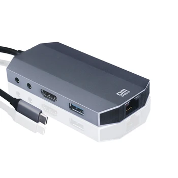 Хъб DM CHB015 9 в 1 Type-C с TF карта USB3.0, SD карта, съвместими с HDMI PD Аудио порт Ethernet 1000 Mbps, поддържа 4k