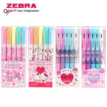 5 бр. /компл., цветен гел писалка Japan ZERBA JJ15 0,5 мм маркер, ограничен набор, държач за химикалки от смола млечен цвят SARASA
