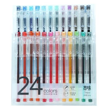24 бр./лот, нова писалка за изготвяне на водно креда Kawaii, 24 различни цвята, гел писалка за подаръци, нестандартен, канцеларски материали