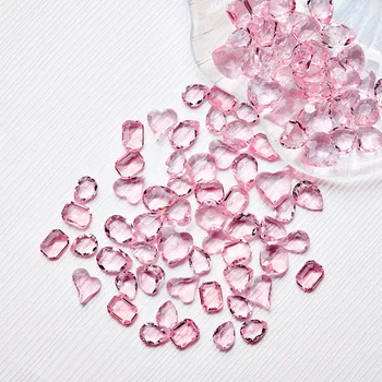 50 БР Розови Кристали за нокти във формата на сърце, Прозрачни розови Луксозни Скъпоценни камъни за нокти Diy, Любовен Праскова, Диамант за нокти във формата на сърце Th8*53DE