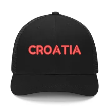 Шапка с бродерия на хартата на Хърватия, мъжки дамски спортна бейзболна шапка, дишащ мрежест годишният козирка, шапки, изработени по поръчка шапки с логото на