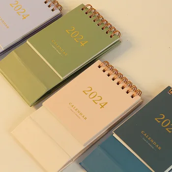 Настолен календар в 2024 година, плътен цвят, списък със задачи за 365 дни, Кавайный годишен месечен дневник, организаторите на отчетите, стоки за дома и офиса