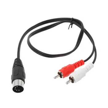 0,5 М/1,5 М 5-Пинов Din конектор към 2 Штекерам RCA видео адаптер кабел Кабел Кабел Conne Директен Доставка