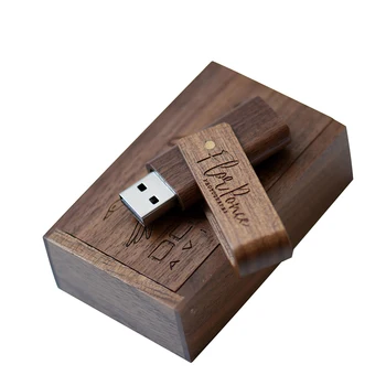 Дървена Подарък кутия USB 2.0 Флаш памет С Безплатен Потребителски Логото на Флаш памет Реалния Капацитет Memory Stick 64 GB/32 GB/16 GB/8 GB Снимка U Диск
