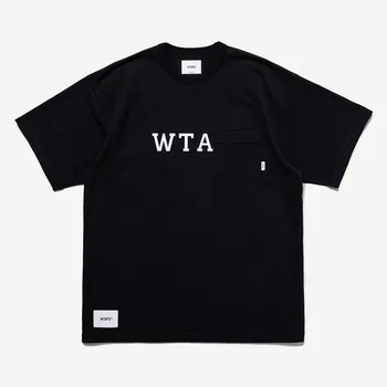 WTAPS 23SS Японската trend тениска с писмото принтом за почивка с кръгло деколте, от памук, свободна и удобна, с джобове, с къс ръкав