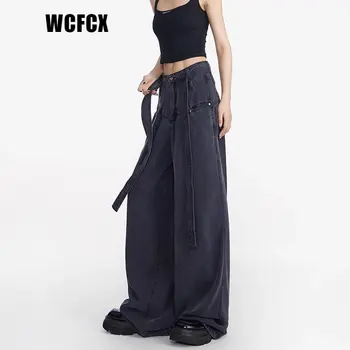 WCFCX STUDIO Harajuku, дамски дънки с широки штанинами, реколта градинска дрехи, широки дънки, панталони с висока талия, дънкови панталони