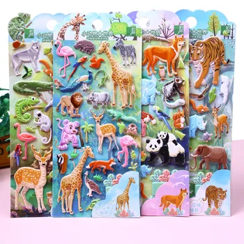 1 предмет, имитация на животинския свят, Тигър, жираф, Лисицата, лъвът, 3D стикери, scrapbooking, списание 