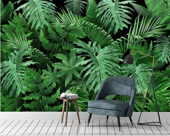 beibehang Обичай модерните 3D тапети papel de parede, зелени листа от тропически растения, лист костенурки, на фона на дивана
