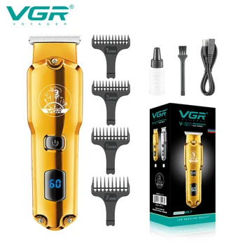VGR Машина За Подстригване Професионален Тример За Коса Led Дисплей Машина За Подстригване на Коса IPX7 Водоустойчив Електрически Тример за Мъже V-927