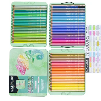 72 Цветни моливи Macaron Професионална книжка за оцветяване за начинаещи Набор от цветни моливи, за студенти-художници с Принадлежности за рисуване в стил изобразително изкуство