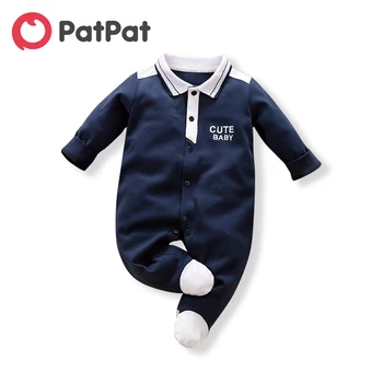 PatPat/2021 Нов летен и пролетен анцуг поло с яка издържа и дълги ръкави за по-малките момчета в джентльменском стил, дрехи за малките момчета
