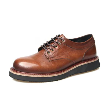 Мъжки обувки от естествена кожа, стилни обувки за по-големи размери, мъжки обувки от мека кожа и квалификация лукс