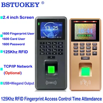 125 khz TCP/IP, USB 1600 Контрол на достъпа на потребителя на пръстови отпечатъци, RFID, работно време, 2,4-инчов екран, биометрични часовници с пръстови отпечатъци