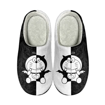 Домашни памучни чехли аниме Котка по поръчка, с високо качество, мъжки и женски плюшени модерни ежедневни топли обувки, минерални чехли