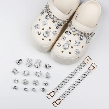 Ключодържатели за обувки Crocs, направи си сам, с кристали, свалящ декоративна обтегач за обувки Croc, аксесоари за шармов, подарък за деца и момичета на парти