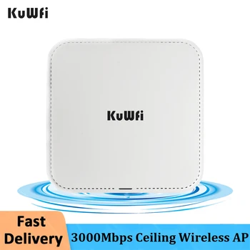 KuWFi 3000 Mbps с Великолепна точка за достъп 2,4 G 5G двойна лента Wifi 6 Вътрешен Безжичен Рутер, Точка за достъп за Wifi 48 Poe Усилвател на сигнала на Wi fi