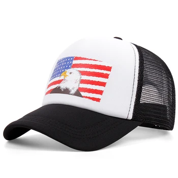 Новата модерна бейзболна шапка с дишаща мрежа с участието на хартата на САЩ, мъжка бейзболна шапка с бродерия на орел за мъже, Регулируеми памучни слънчеви шапки за мъже и жени