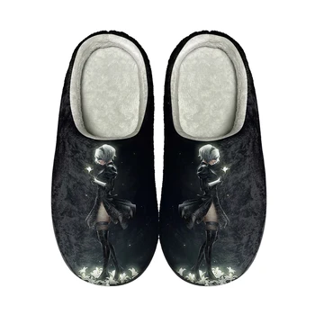 NieR Automata Домашни памучни чехли по поръчка на висококачествени мъжки, дамски и юношеските плюшени модерни ежедневни топли обувки минерални чехли
