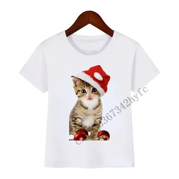 Скъпа семейна Коледна тениска с изображение на котки и кучета, тениска с коледните име, тениска за детски дрехи, Индивидуална тениска за възрастни