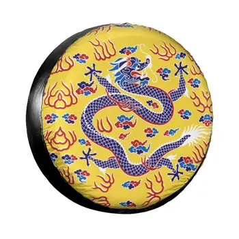 Калъф за резервна гума реколта в китайски стил с изображение на дракон за кола Pajero водоустойчив Традиция Азиатски мит 14 