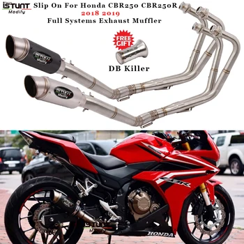 Мотоциклет Шумозаглушител на Изпускателната Тръба Предна Ниво Без Шнур За Honda CBR250 CBR250R 2018 2019 цялостна Система Изпускателна Система, Модифицирана