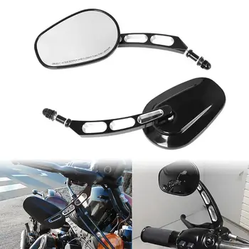 Резервни части мотоциклетни огледала в Черен хром лост за обратно виждане Аксесоари за мотоциклети мотоциклети странични огледала за Харлей