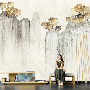 Изработена по поръчка художествена пейзаж живопис тапети хол ТЕЛЕВИЗИЯ фонови картинки спалня и разтегателен стенни покрития едно малко дърво adesivi murali