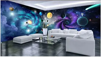 3d фотообои за стени, на рула, стенни рисувани по поръчка, Вселената, планета от звездна мечта, начало декор за хола, 3d панел на стената