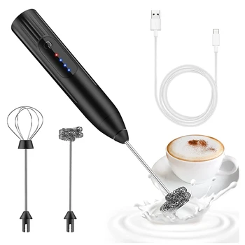 Електрическа палка за разпенване на мляко, акумулаторна чрез USB, електрически плот за разпенване на мляко, кафе, капучино, Лате, горещ шоколад