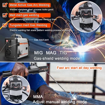 инверторни заваръчни апарати 4в1 МИГ MMA MAG и TIG-160C Многоцелеви преносим електрически заваръчни машини Многофункционални интелигентни заваръчни апарати