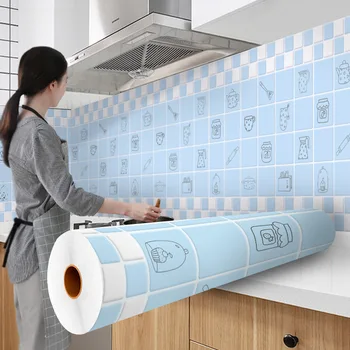 Маслостойкая стикер на кухненска печка, самозалепващи се тапети, водоустойчив и устойчив на високи температури връзка с хартия за декорация на кухня